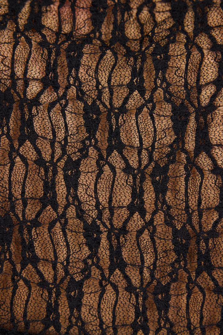 Among The Brave Providing Black Lace Short Sleeve Top