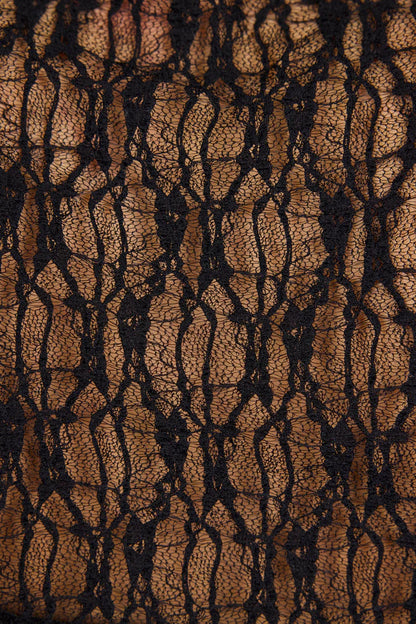 Among The Brave Providing Black Lace Short Sleeve Top