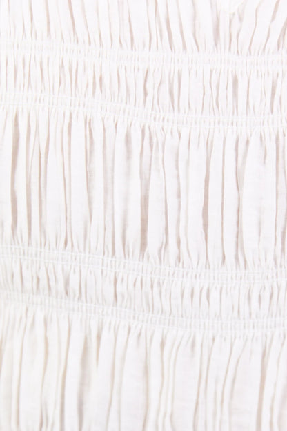 Among The Brave Required Ivory LS Shirred Bodice Top