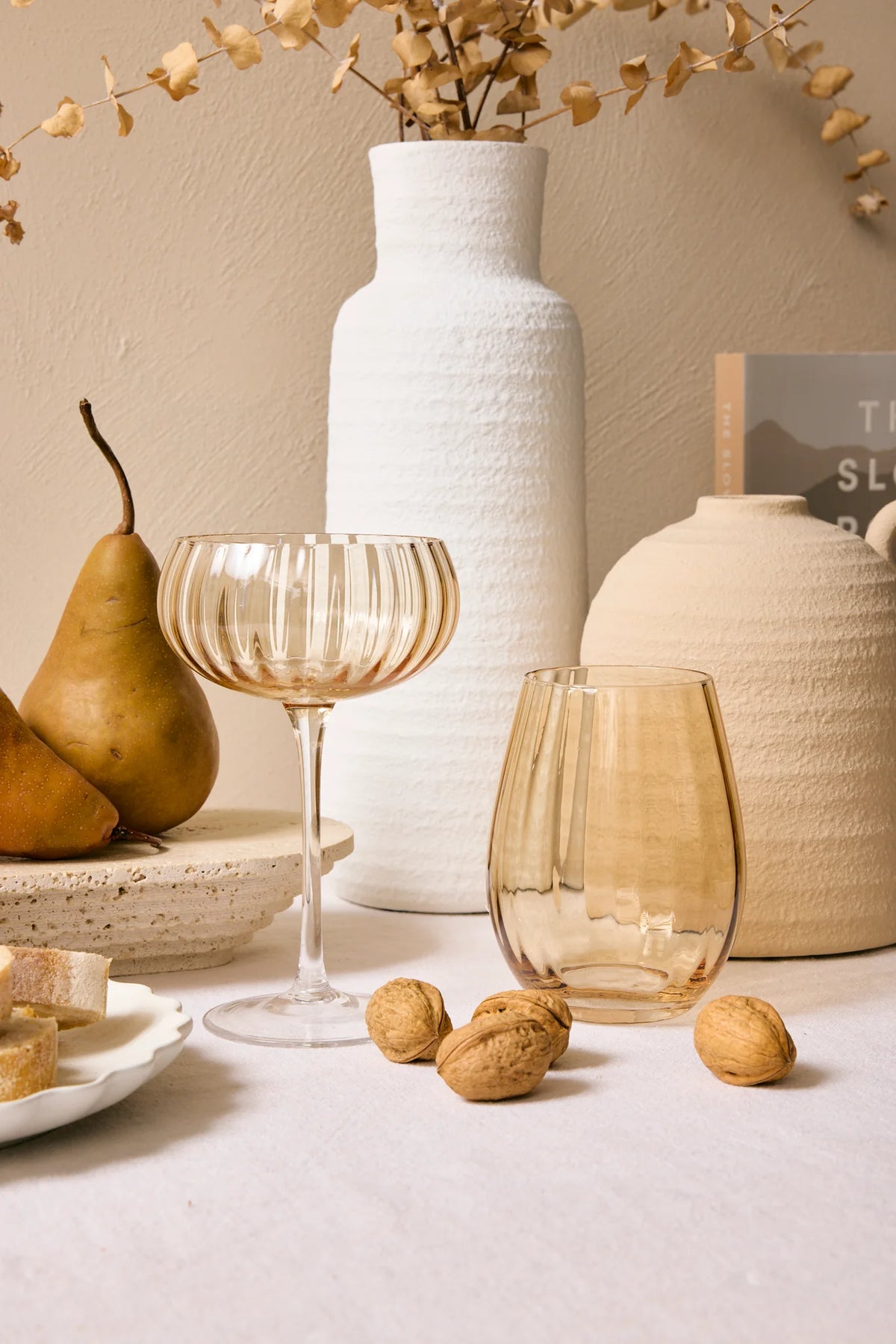 Willow & Mae Ripple Light Amber Cocktail Glass