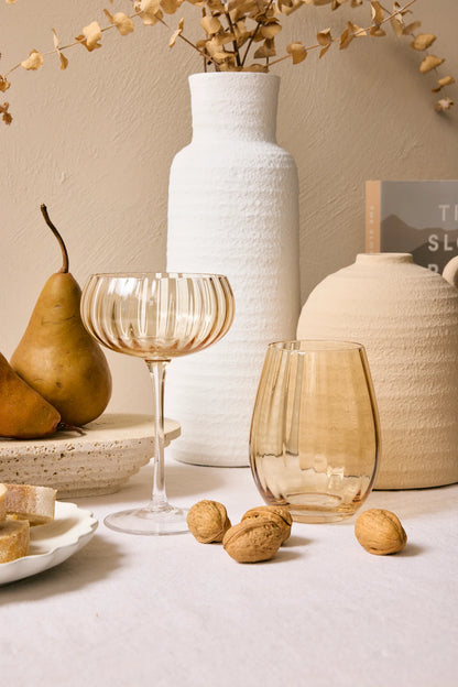 Willow & Mae Ripple Light Amber Cocktail Glass