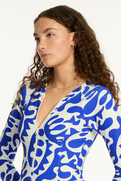 Sea Level Seascape Long Sleeve Multi One Piece