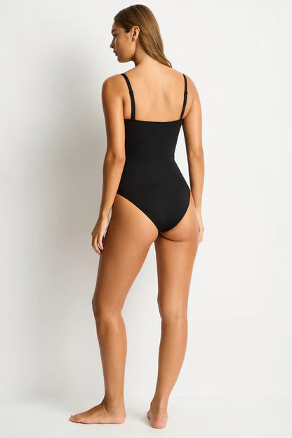 Sea Level Scalloped Square Neck One piece Swimsuit