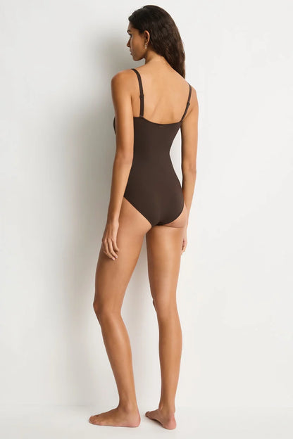 Sea Level Scalloped Square Neck Bralette One Piece