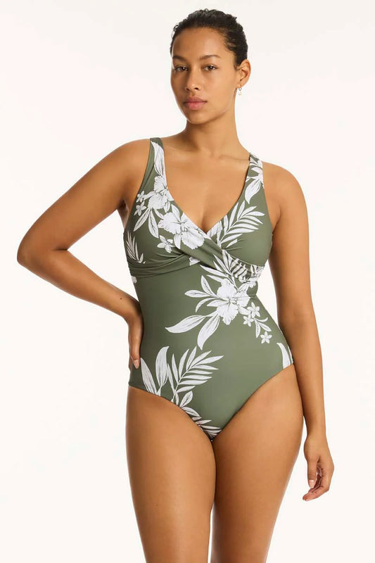 Sea Level Aloha Cross Front Multifit One Piece