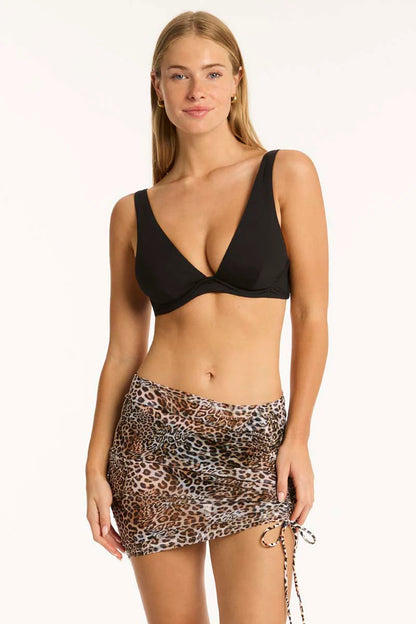 Sea Level Congo Drawstring Mini Mesh Skirt