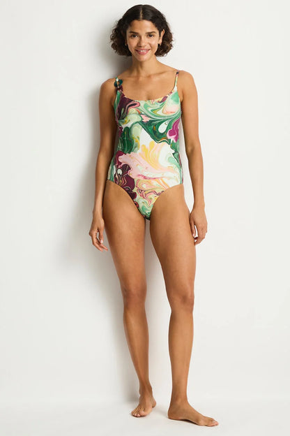 Sea Level Abyss Scoop Neck One Piece