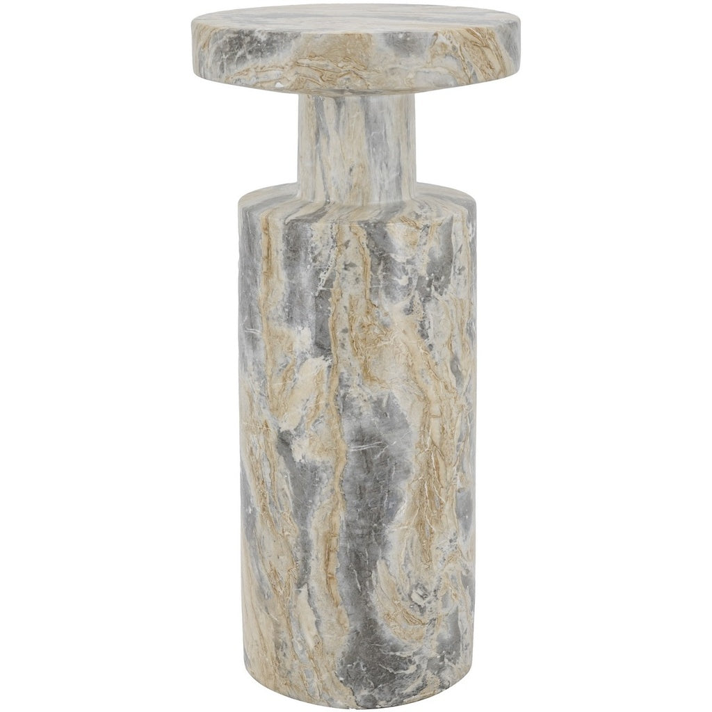 Rembrandt Faux Marble Pedestal Side Table