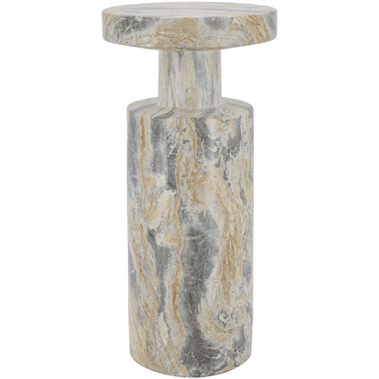 Rembrandt Faux Marble Pedestal Side Table