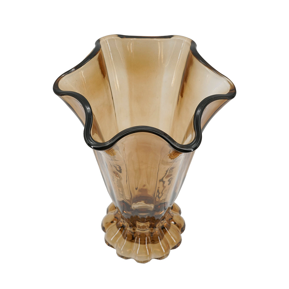 Rembrandt Brown Ruffle Vase - Small