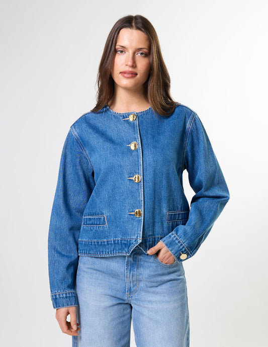 Steel+Gemma Clara Jacket Mid Blue