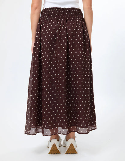 Stella+Gemma Dorothy Skirt Chocolate Spot