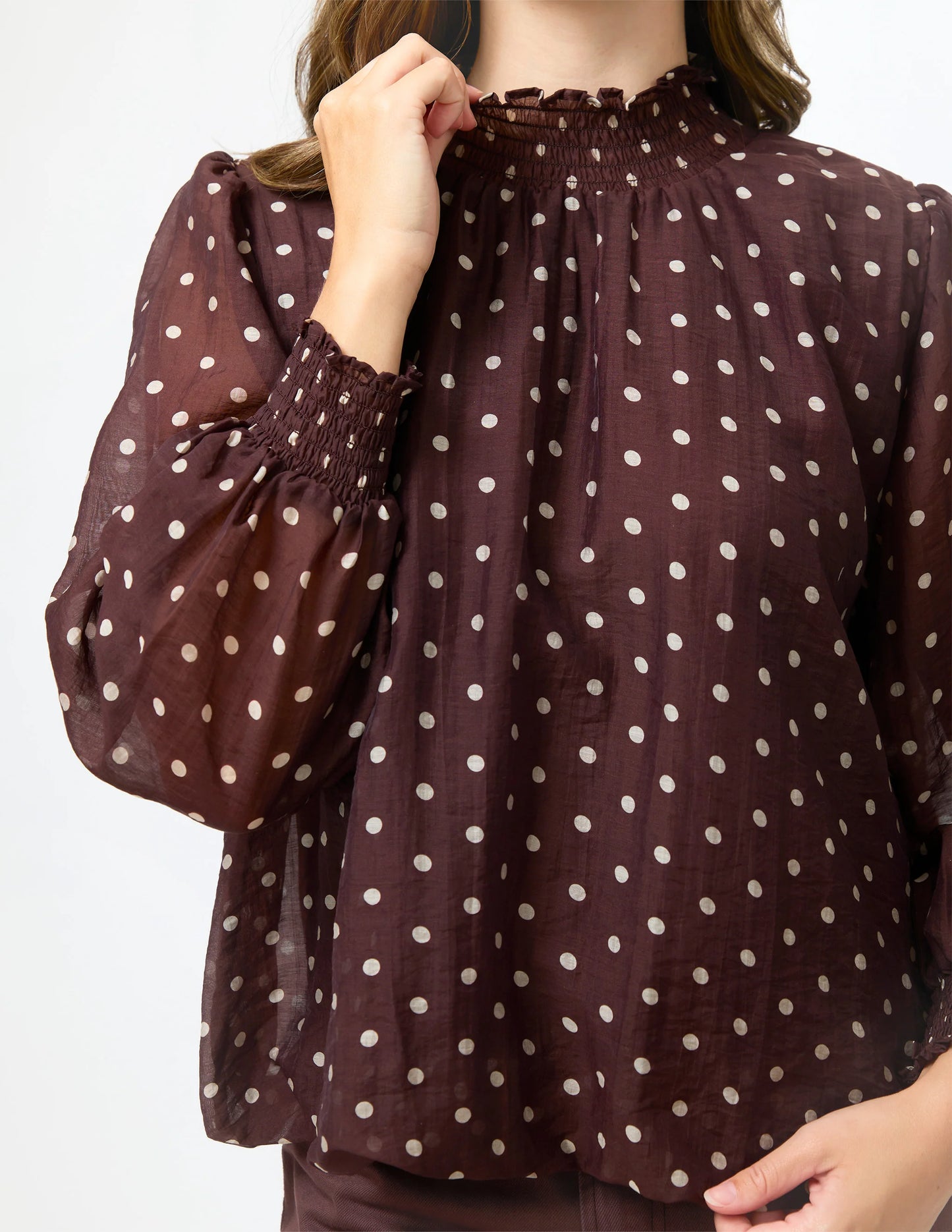 Stella+Gemma Sue Blouse Chocolate Spot