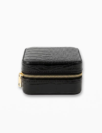 Stella+Gemma Jewel Box - Black Croc Square