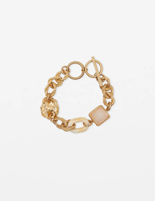 Stella+Gemma Chunky Beaten Chain With Quartz