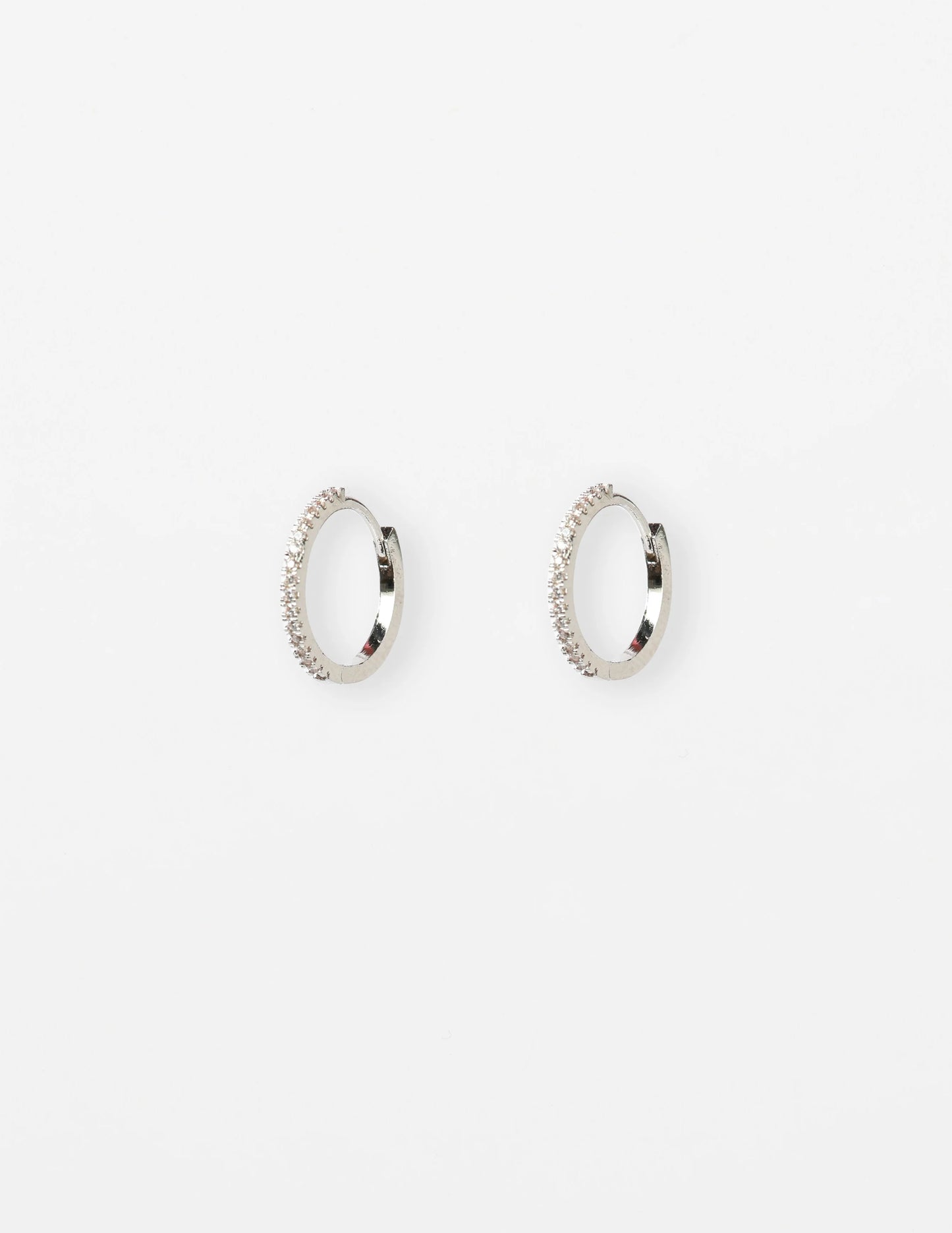 Stella+Gemma Earring Silver Hoop with Crystals