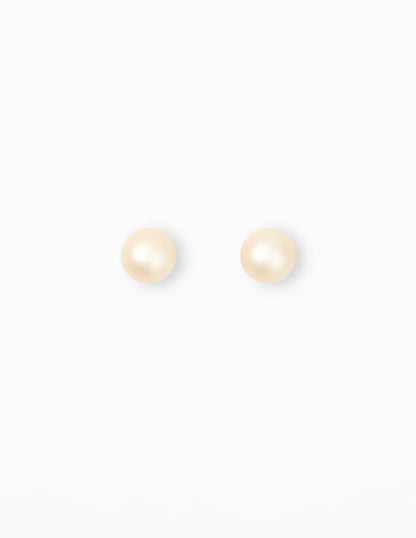 Stella+Gemma Oversized Pearl Earring in Snow White or Chocolate Brown