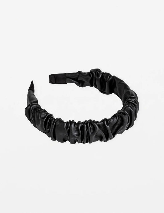 Stella+Gemma Gathered PU Black Headband