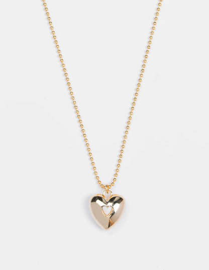 Stella +Gemma Heart and Crystal Necklace