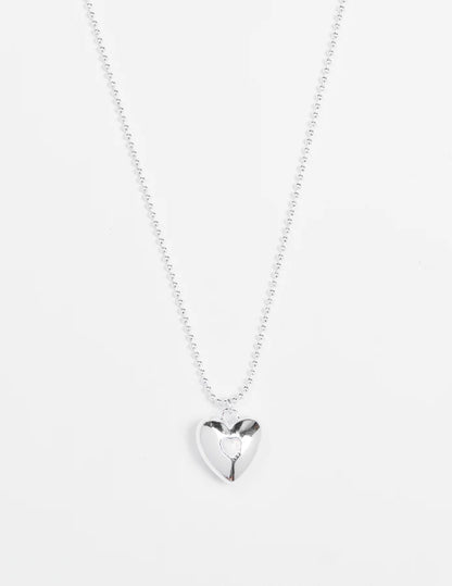 Stella +Gemma Heart and Crystal Necklace