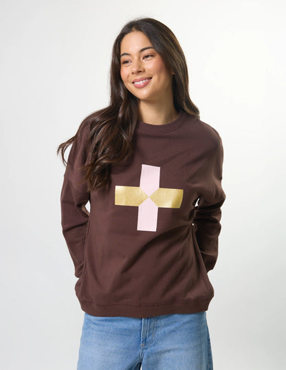 Stella+Gemma Newport  Sweat Chocolate Blush Cross