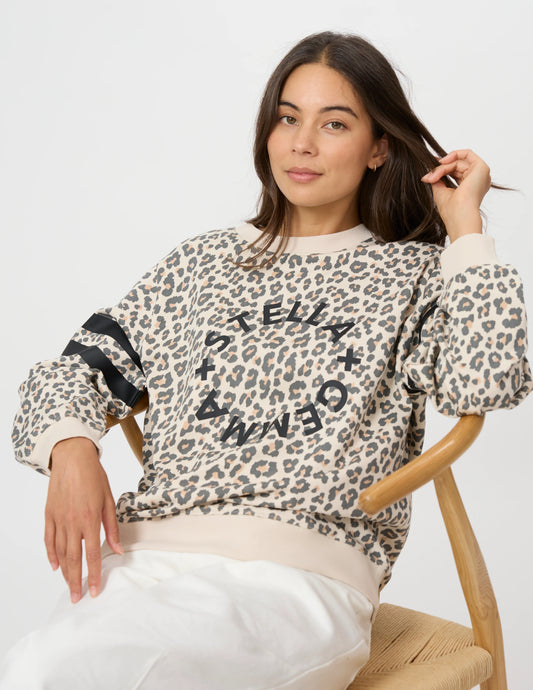 Stella+Gemma Essential Sweatshirt -Natural Rotation Leopard