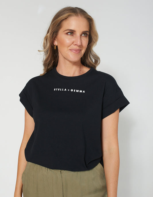 Stella+Gemma Cuff Sleeve T-Shirt Logo