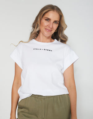 Stella+Gemma Cuff Sleeve T-Shirt Logo