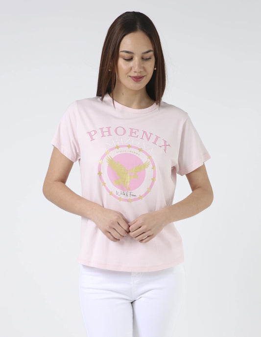 Stella+Gemma Rose Pink Wild and Free Eagle Tee