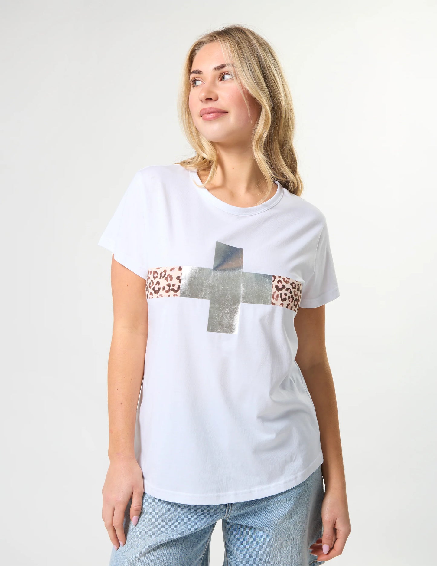 Stella + Gemma Classic Tee White and Silver