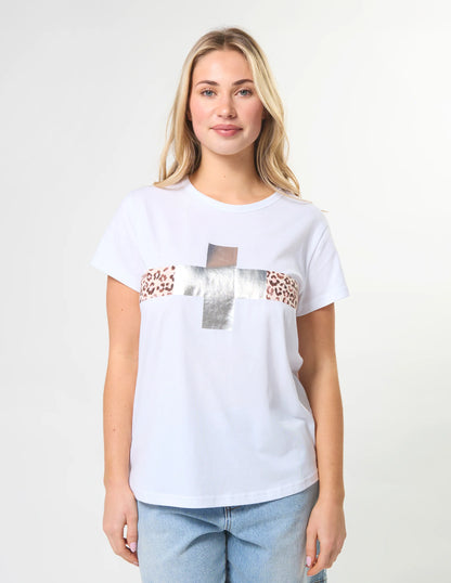 Stella + Gemma Classic Tee White and Silver