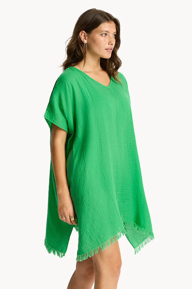 Sea Level Sunset Kaftan in Kelly Green