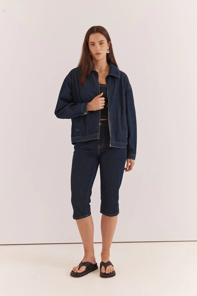 Sass Kumi  Zip Denim Jacket