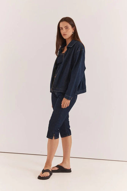 Sass Kumi  Zip Denim Jacket