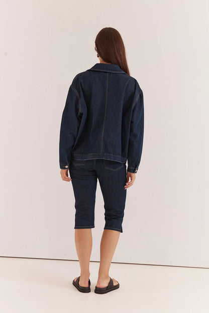 Sass Kumi  Zip Denim Jacket