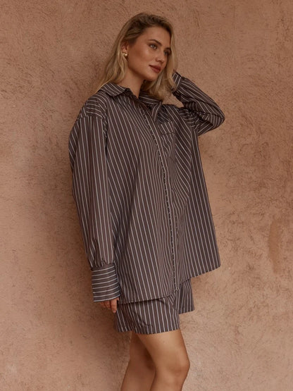 Sass Marty Piped Stripe Shirt