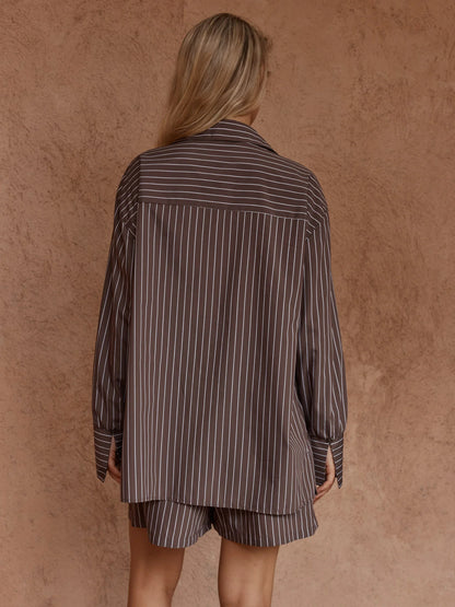 Sass Marty Piped Stripe Shirt
