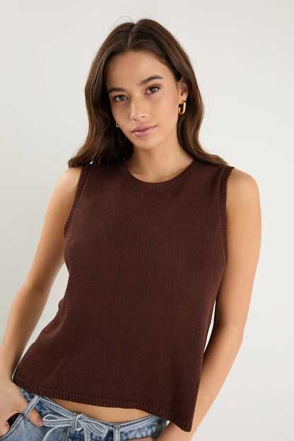 Among The Brave Salute Relaxed Sleeveless Knit Tank Top