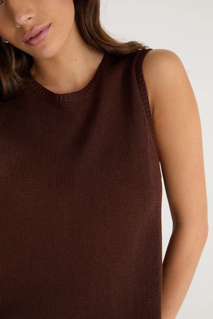 Among The Brave Salute Relaxed Sleeveless Knit Tank Top