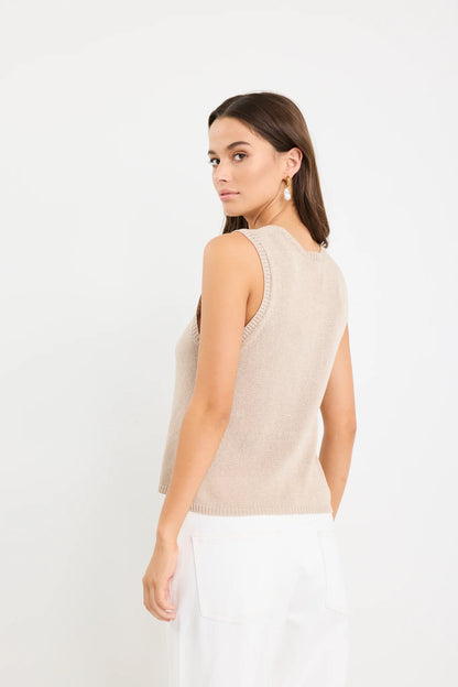 Among The Brave Salute Relaxed Sleeveless Knit Tank Top