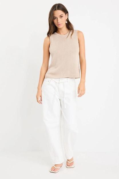 Among The Brave Salute Relaxed Sleeveless Knit Tank Top