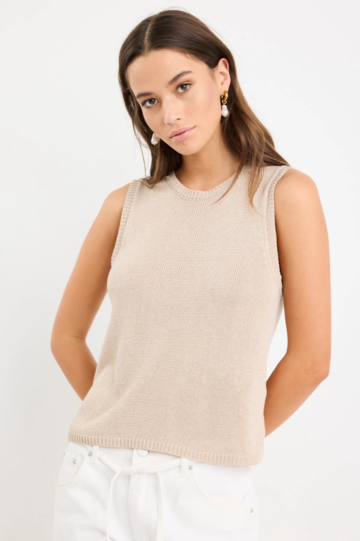 Among The Brave Salute Relaxed Sleeveless Knit Tank Top