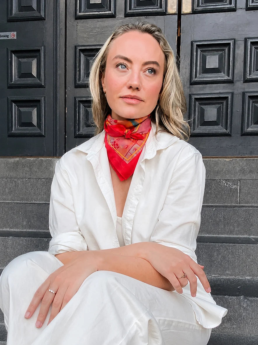 Dark Hampton Jackie Green Petite Silk Scarf