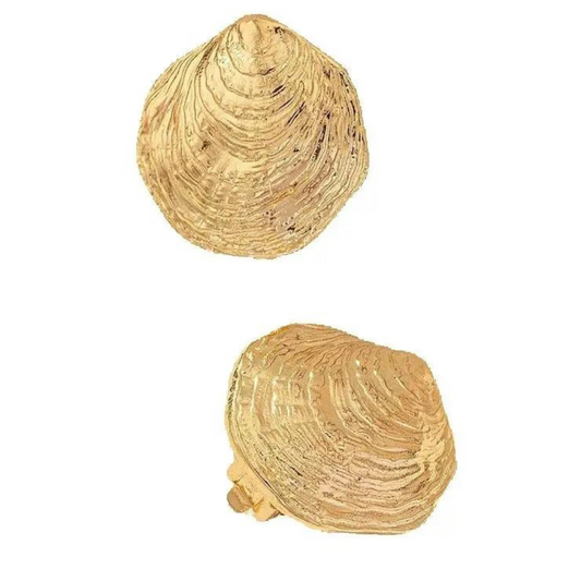 Me The Label Clip On Earrings-Shell