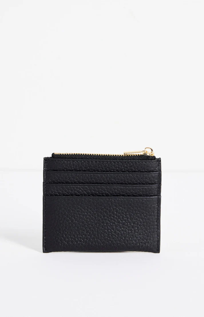 Among The Brave Small Black Leather Card Holder