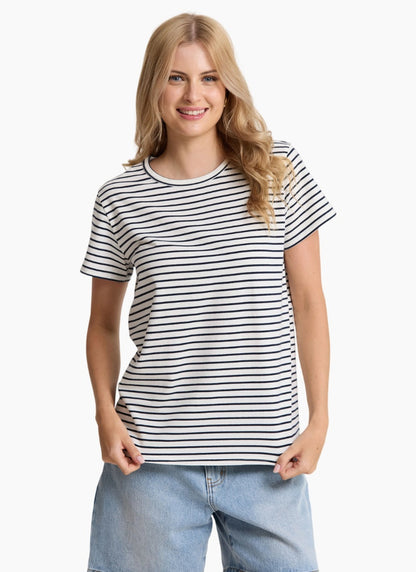 Stella+Gemma Classic Strip Tee White/Navy