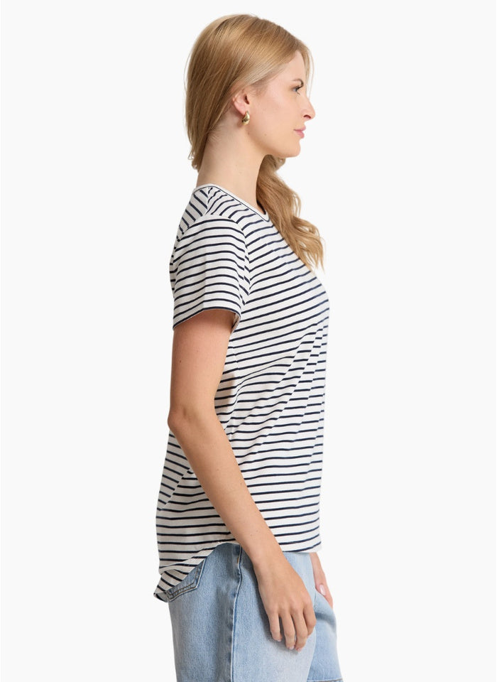 Stella+Gemma Classic Strip Tee White/Navy
