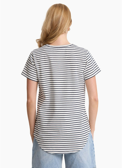 Stella+Gemma Classic Strip Tee White/Navy
