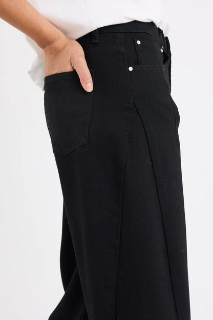 Among The Brave Graduate Dark Blue/ Black  Stretch Barrel Jeans