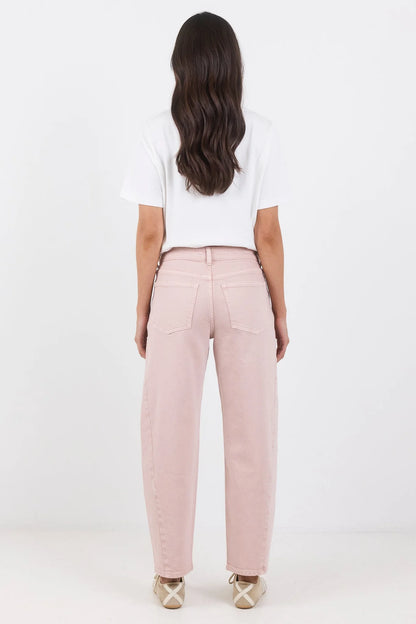 Stories Be Told Idolise Pale Pink Stretch Soft Barrel Jean